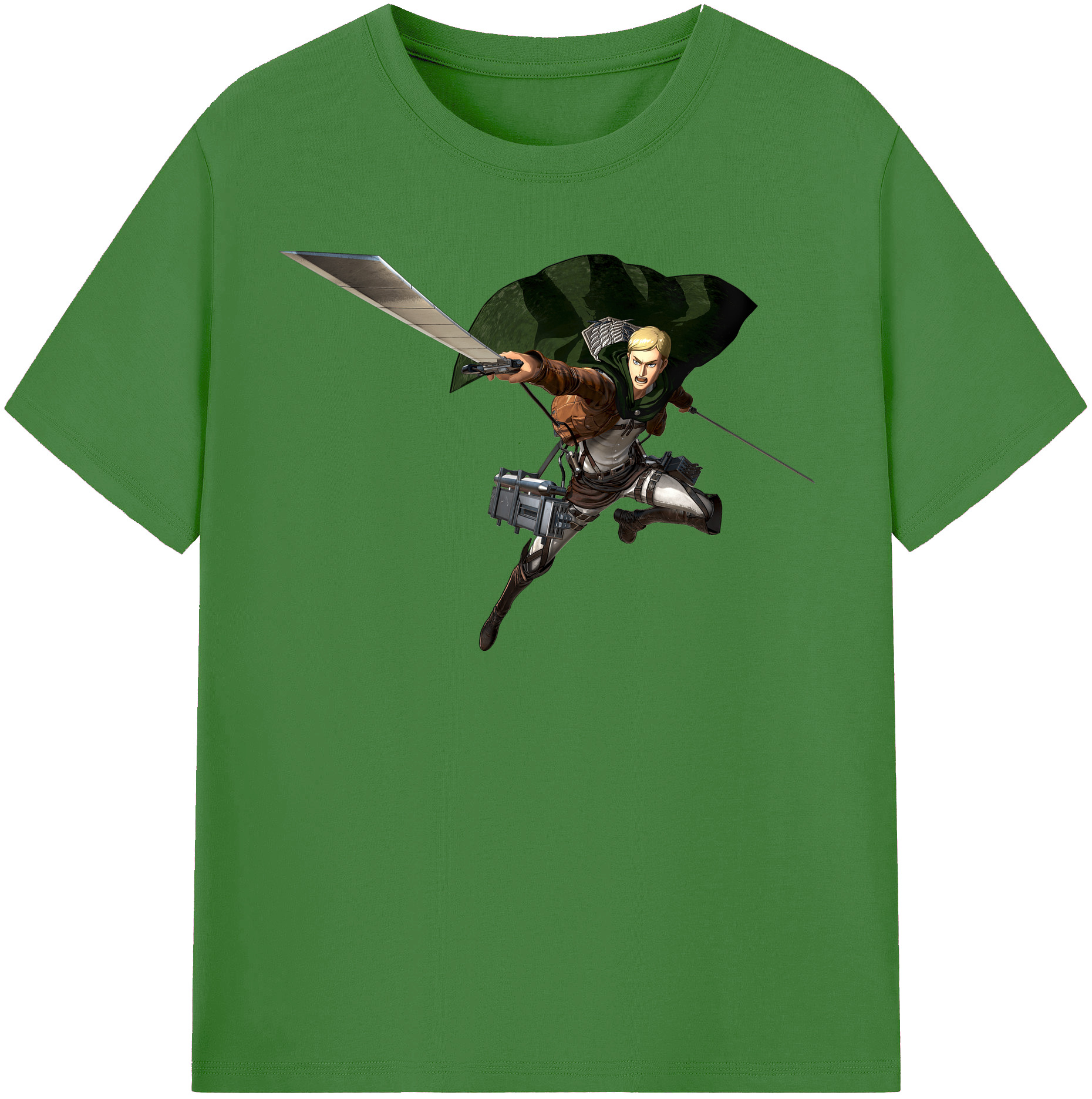（画像用） 進撃の巨人 エルヴィン・スミス Attack on Titan Erwin Smith レディースカジュアルプリントTシャツ（綿100％）